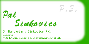 pal sinkovics business card