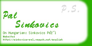 pal sinkovics business card